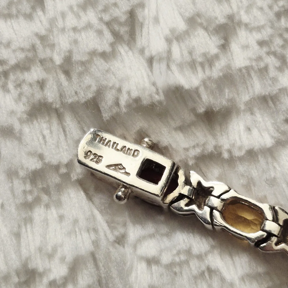 Vintage Sterling Silver XO Multi-Color Gemstone Tennis Bracelet - Picture 10 of 12